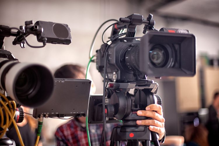 tv camera in the studio of the culinary program.